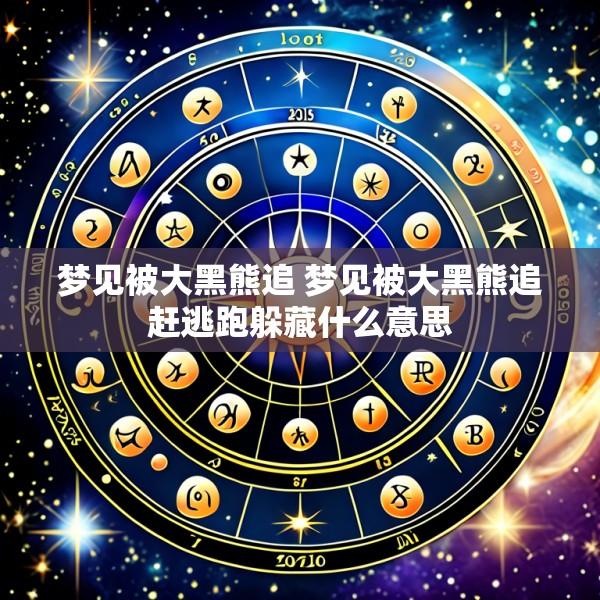 梦见被大黑熊追 梦见被大黑熊追赶逃跑躲藏什么意思