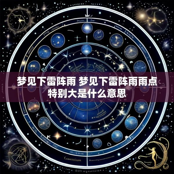 梦见下雷阵雨 梦见下雷阵雨雨点特别大是什么意思