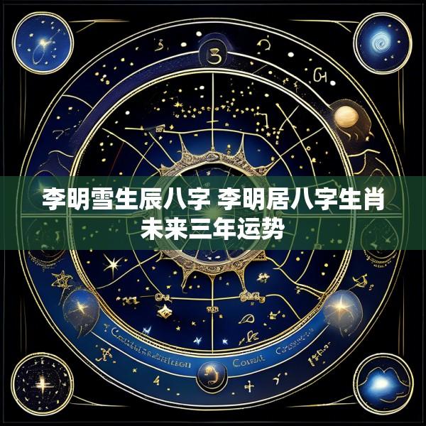 李明雪生辰八字 李明居八字生肖未来三年运势