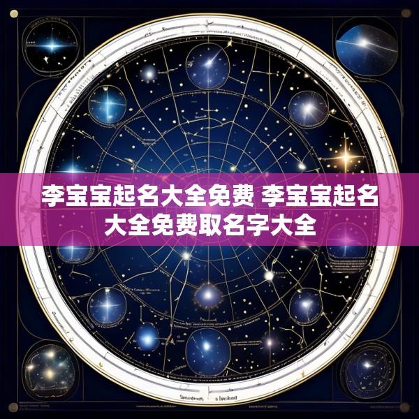 李宝宝起名大全免费 李宝宝起名大全免费取名字大全