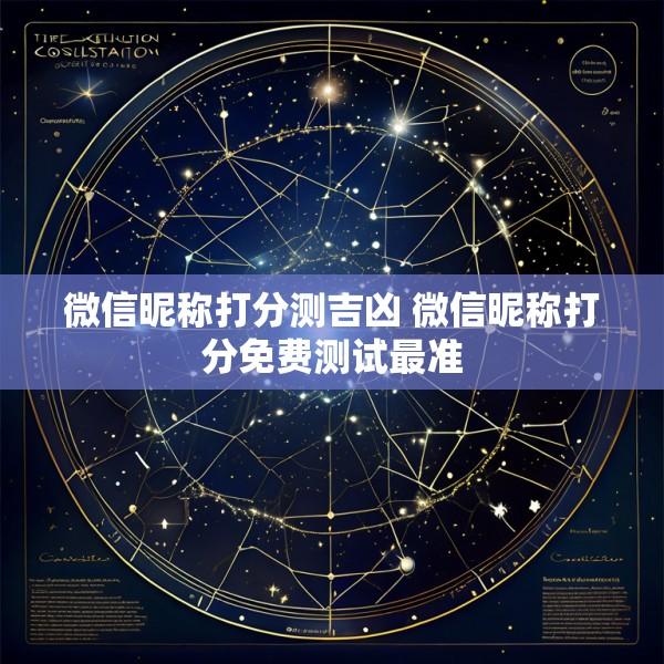 微信昵称打分测吉凶 微信昵称打分免费测试最准