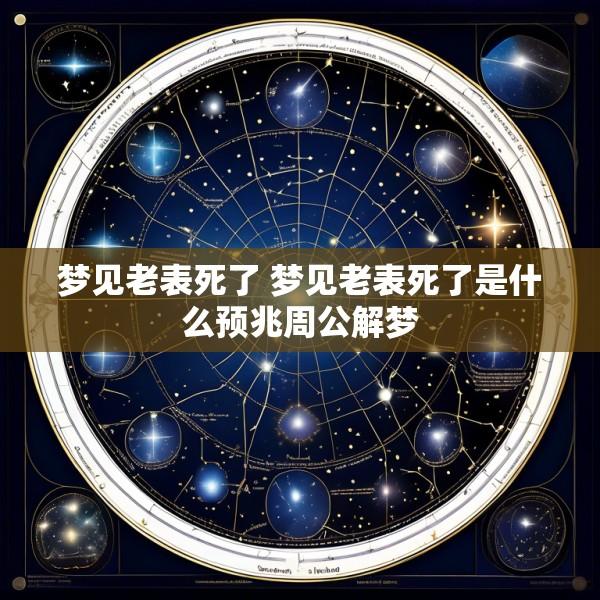 梦见老表死了 梦见老表死了是什么预兆周公解梦