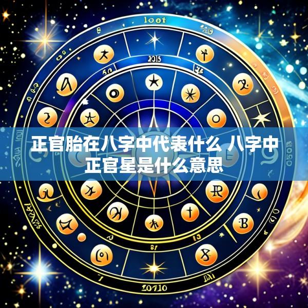 正官胎在八字中代表什么 八字中正官星是什么意思