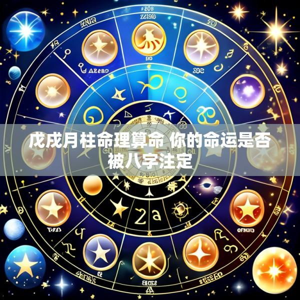 戊戌月柱命理算命 你的命运是否被八字注定