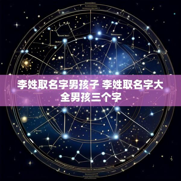 李姓取名字男孩子 李姓取名字大全男孩三个字