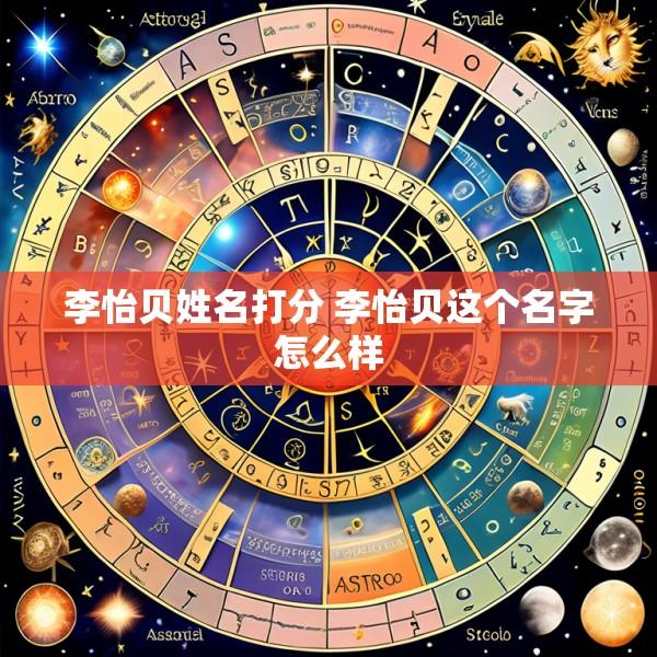 李怡贝姓名打分 李怡贝这个名字怎么样