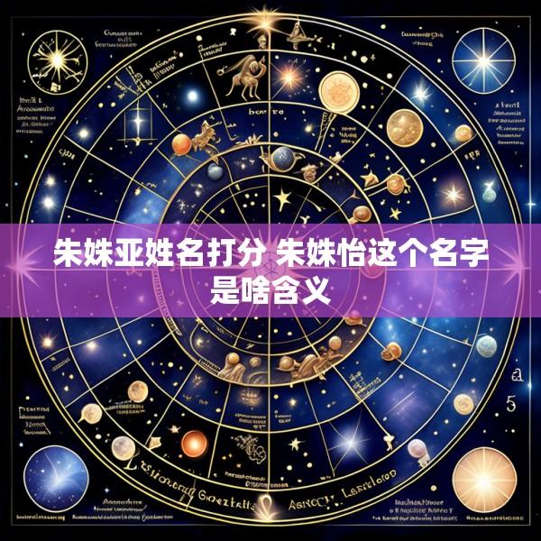 朱姝亚姓名打分 朱姝怡这个名字是啥含义