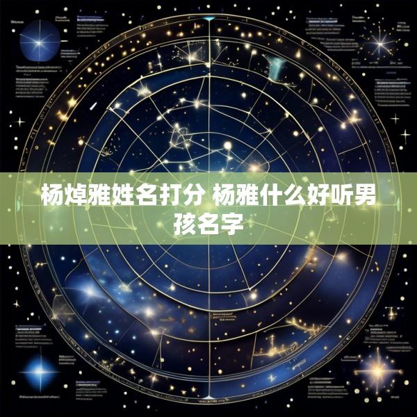 杨焯雅姓名打分 杨雅什么好听男孩名字