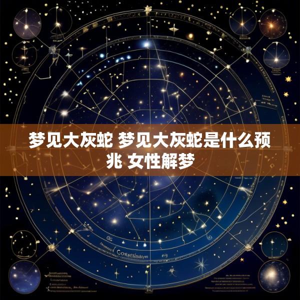 梦见大灰蛇 梦见大灰蛇是什么预兆 女性解梦