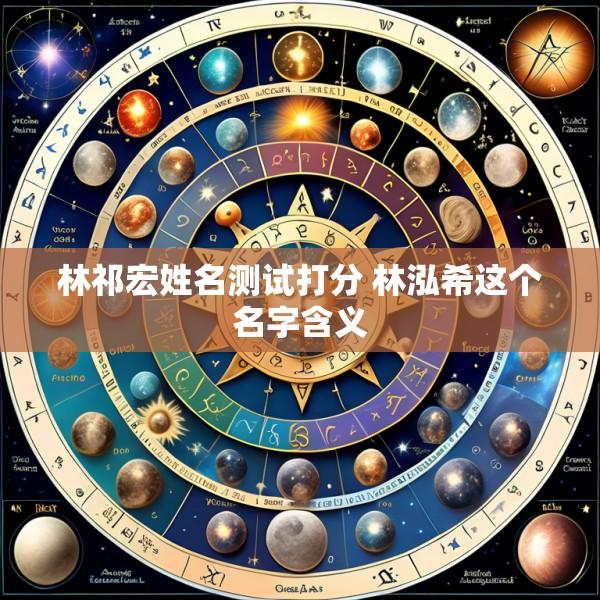 林祁宏姓名测试打分 林泓希这个名字含义