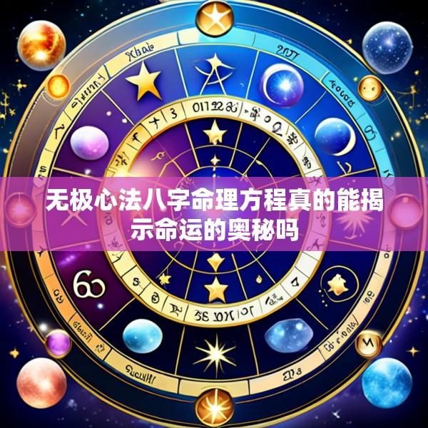 无极心法八字命理方程真的能揭示命运的奥秘吗