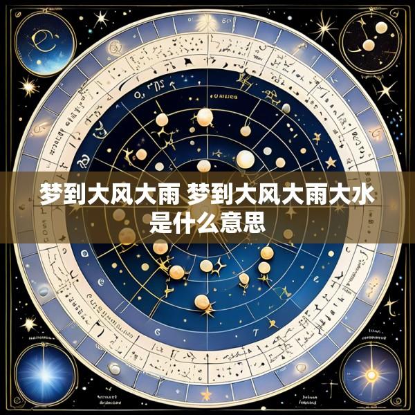 梦到大风大雨 梦到大风大雨大水是什么意思