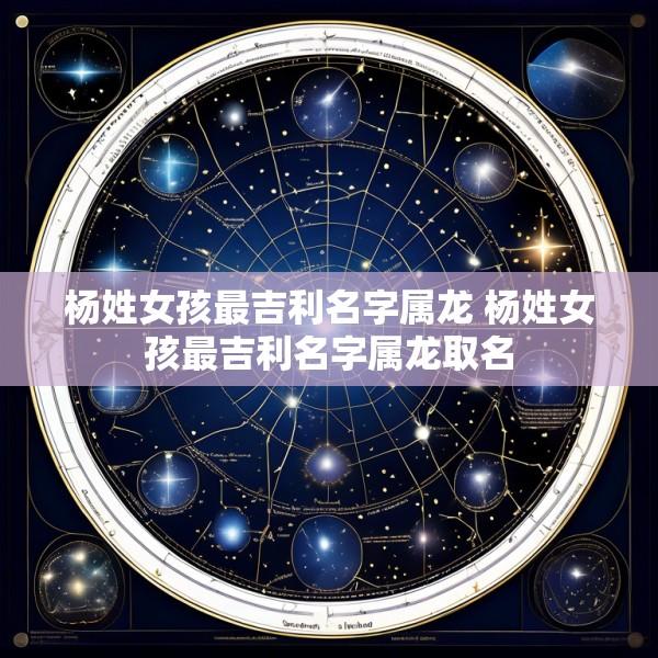 杨姓女孩最吉利名字属龙 杨姓女孩最吉利名字属龙取名