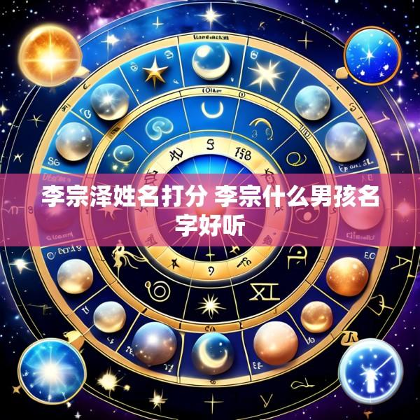 李宗泽姓名打分 李宗什么男孩名字好听