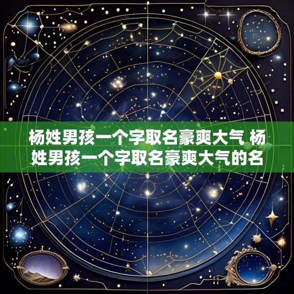 杨姓男孩一个字取名豪爽大气 杨姓男孩一个字取名豪爽大气的名字