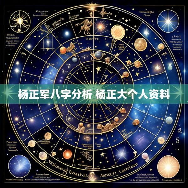 杨正军八字分析 杨正大个人资料