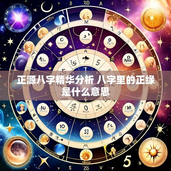 正源八字精华分析 八字里的正缘是什么意思