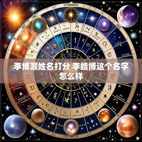 李博灏姓名打分 李皓博这个名字怎么样