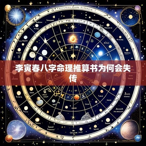 李寅春八字命理推算书为何会失传