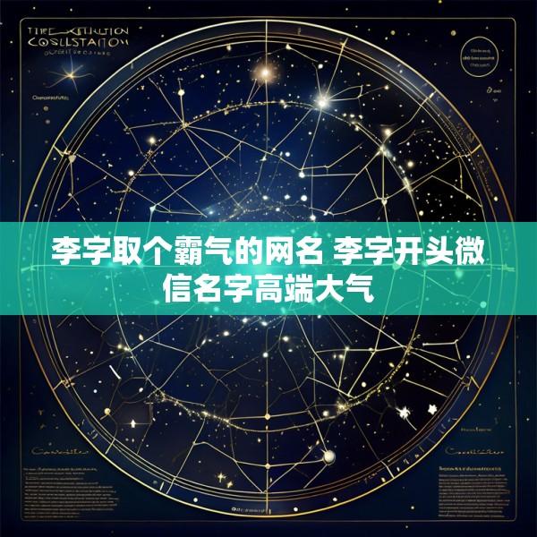 李字取个霸气的网名 李字开头微信名字高端大气