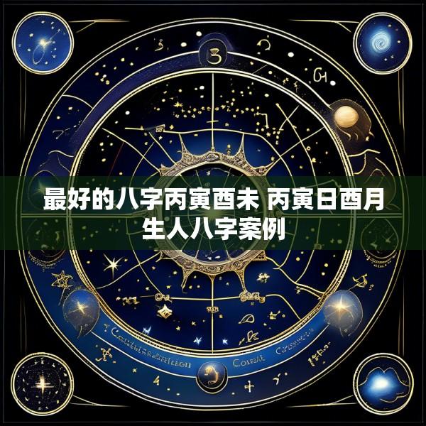 最好的八字丙寅酉未 丙寅日酉月生人八字案例