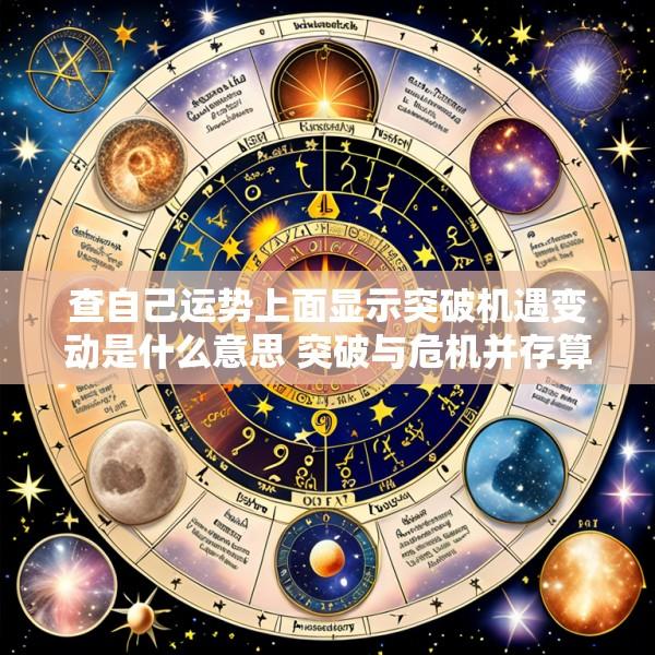 查自己运势上面显示突破机遇变动是什么意思 突破与危机并存算命