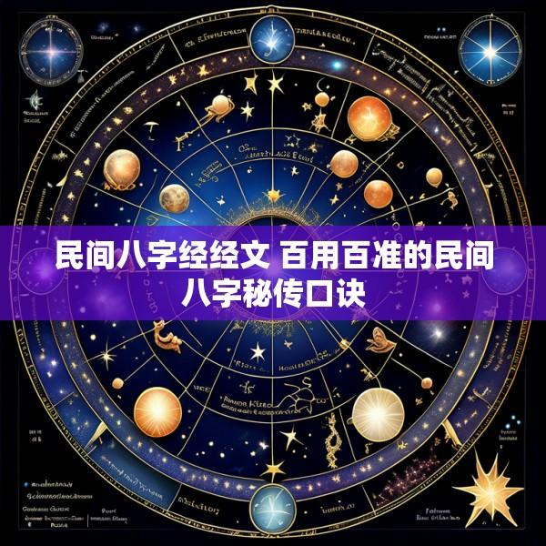 民间八字经经文 百用百准的民间八字秘传口诀