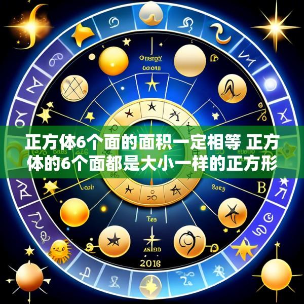 正方体6个面的面积一定相等 正方体的6个面都是大小一样的正方形对吗
