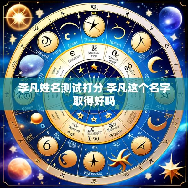 李凡姓名测试打分 李凡这个名字取得好吗