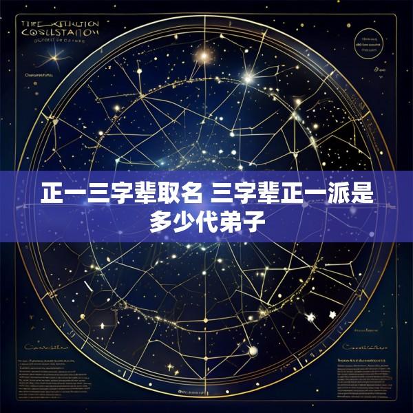 正一三字辈取名 三字辈正一派是多少代弟子