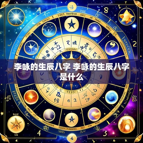 李咏的生辰八字 李咏的生辰八字是什么