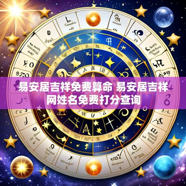 易安居吉祥免费算命 易安居吉祥网姓名免费打分查询