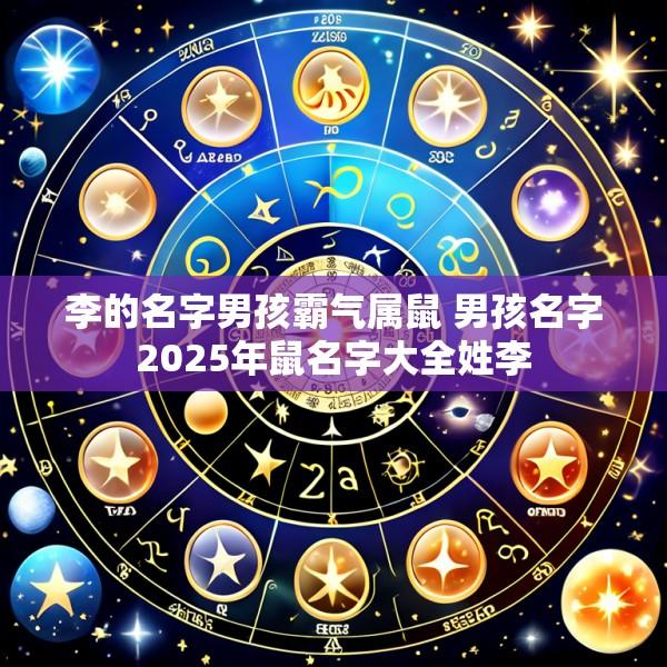 李的名字男孩霸气属鼠 男孩名字2025年鼠名字大全姓李