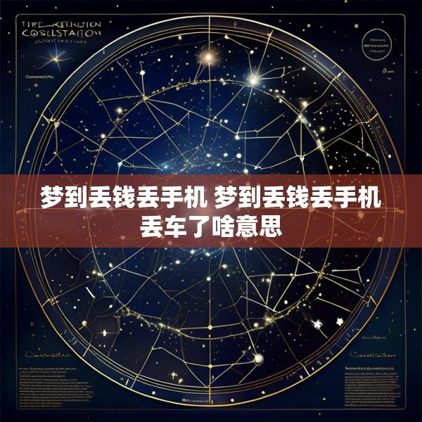 梦到丢钱丢手机 梦到丢钱丢手机丢车了啥意思