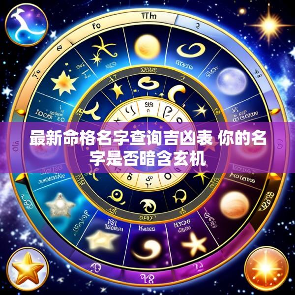 最新命格名字查询吉凶表 你的名字是否暗含玄机