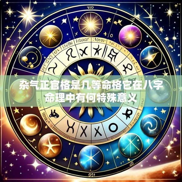 杂气正官格是几等命格它在八字命理中有何特殊意义