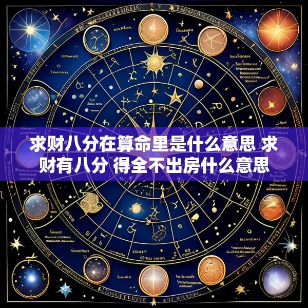 求财八分在算命里是什么意思 求财有八分 得全不出房什么意思