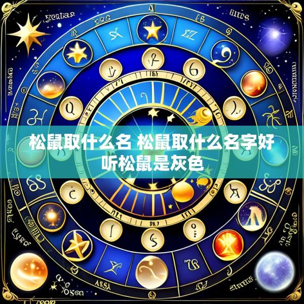 松鼠取什么名 松鼠取什么名字好听松鼠是灰色