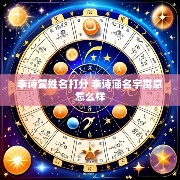 李诗萱姓名打分 李诗涵名字寓意怎么样