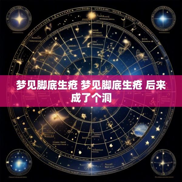 梦见脚底生疮 梦见脚底生疮 后来成了个洞