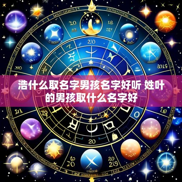 浩什么取名字男孩名字好听 姓叶的男孩取什么名字好