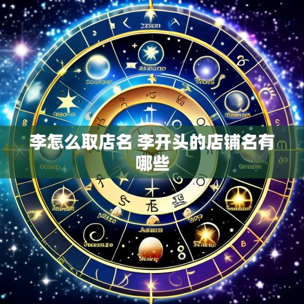 李怎么取店名 李开头的店铺名有哪些