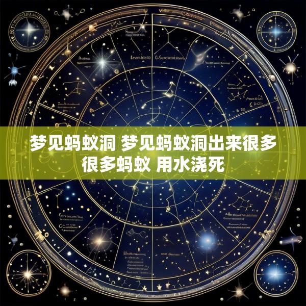 梦见蚂蚁洞 梦见蚂蚁洞出来很多很多蚂蚁 用水浇死