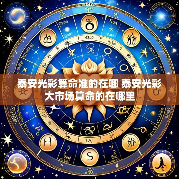 泰安光彩算命准的在哪 泰安光彩大市场算命的在哪里