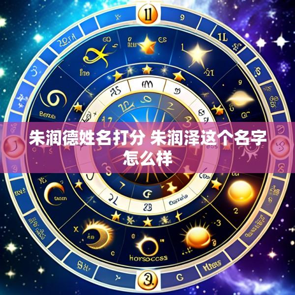 朱润德姓名打分 朱润泽这个名字怎么样