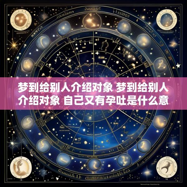梦到给别人介绍对象 梦到给别人介绍对象 自己又有孕吐是什么意思