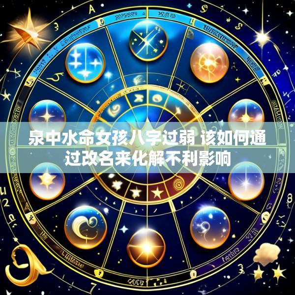 泉中水命女孩八字过弱 该如何通过改名来化解不利影响