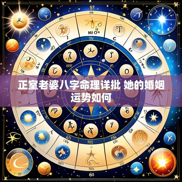 正室老婆八字命理详批 她的婚姻运势如何