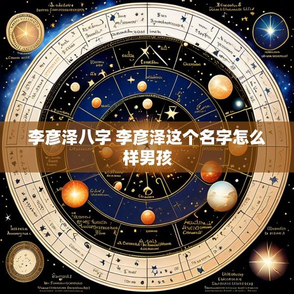 李彦泽八字 李彦泽这个名字怎么样男孩