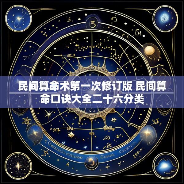 民间算命术第一次修订版 民间算命口诀大全二十六分类